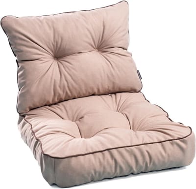 Loungekussenset Taupe voor Rotanmeubels – Waterafstotende Tuinkussens met Rugleuning