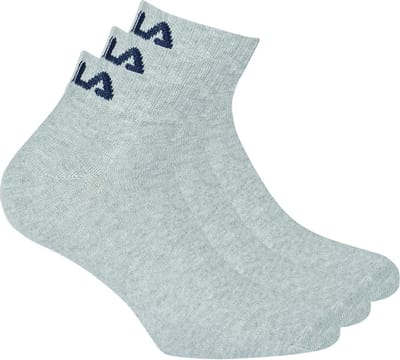 Fila Quarter Plain Enkelsokken - 3 pack - Grijs - maat 35-38 - 3x 3pack - 9 stuks
