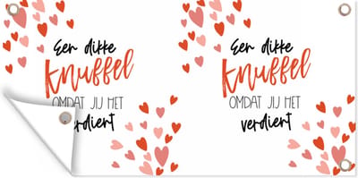Schuttingposter Beterschap - Quotes - Rood - 200x100 cm - Tuindoek