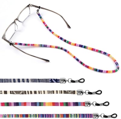 Dailygoods- Brilketting Grof Katoen - 4 Stuks - Unisex Design - Brillenkoord - Zonnebril Riem - Antislip - Geschikt voor Mannen/Vrouwen - Brilkoord