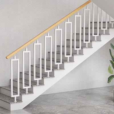 Vierkante trap palen - Baluster set - Trappen bouwen - Verstelbare bovenplaat - 5 stuks - Zwart