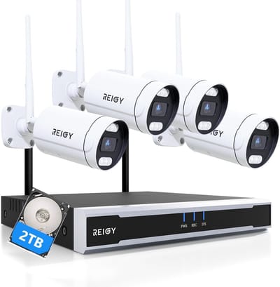 8MP Buiten Bewakingscamera Systeem met Wifi, Bewegingssensor en 2TB Harde Schijf - Draadloze CCTV Camera Set met Tweerichtingsaudio