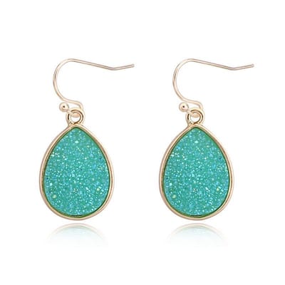 Jomide Oorhangers - Steen Waterdrop Glitter - Blauw