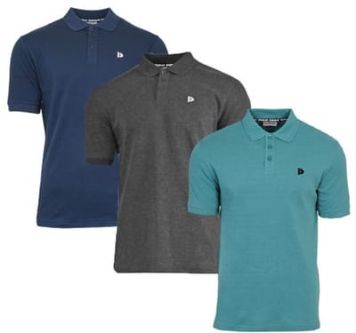 3-Pack Donnay - Polo (Noah) - Sportpolo - Heren - Navy/Charcoal/Teal Blue (756) - maat S