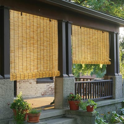 Buiten rolgordijnen - Veranda zonwering - Privacy creëren - Natuurlijk bamboe materiaal - Op maat gemaakt - Natuurlijk