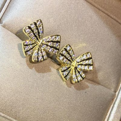 Boucles d'oreilles papillon exquises en argent sterling 925 avec zircon rayé, petits bijoux pour femmes, cadeau de fête d'anniversaire, vente en gros blanc