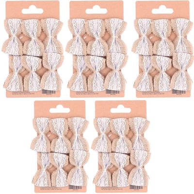 Allecto - Jute Lint - Versiering voor Bruiloft - Decoratie voor Kerst - Natuurlijke Kleur - 30 Stuks - Stevig en Decoratief - Geschikt voor Feesten...