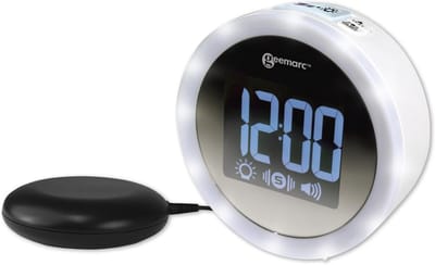 Extra Harde Wekker voor Slechthorenden - 95dB Luid Alarm met Trilschuim en LED-Knipperlichten - Wit