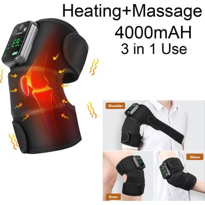 Elektrische Schouder Knie Massager met Verwarming Vibratietherapie Pijnverlichting Ondersteuningsriem Thermische Brace voor Mannen Vrouwen