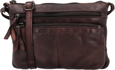 Hide & Stitches Paint Rock Schoudertas - 100% Leer - Donkerbruin