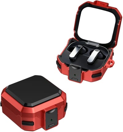 Oordopjes Hoesje - Beschermhoesje - Dagelijks Gebruik - Robuuste Constructie - 6x6x3.5 cm - Rood