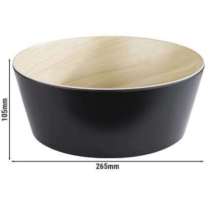 GGM Gastro (6 Stück) Schale - FRIDA - Melamin - 3,4 Liter - Ø 265mm - Schwarz
