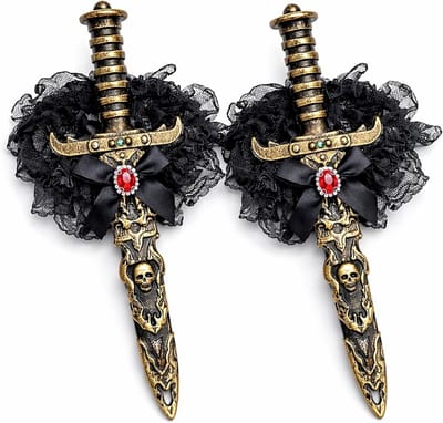 Piratenkostuum voor Vrouwen met Garter - 2-delige Set voor Halloween en Themapartijen, Inclusief Accessoires en Cosplay Outfit, One Size, Zwart
