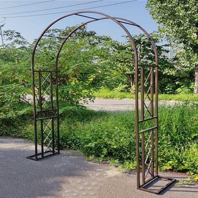 Metalen Tuinboog - Rozenpaviljoen - Klimplanten Ondersteunen - Verstelbare Breedte - 230 cm Hoog - Bruin