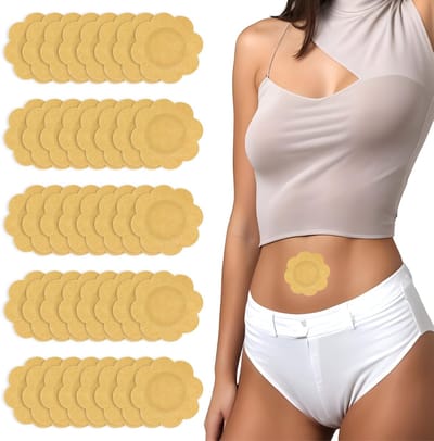 Allecto - Castorolie verpakking - Zelfklevend - Waterdicht - Bruin - Castorolie pads - Compressen voor navel - 40 stuks