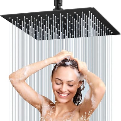 Vierkante Regen Douchestraal van 30x30 cm in Geborsteld Chroom, Zelfreinigend, Luxe Douchekop voor een Verfrissende Douche-ervaring