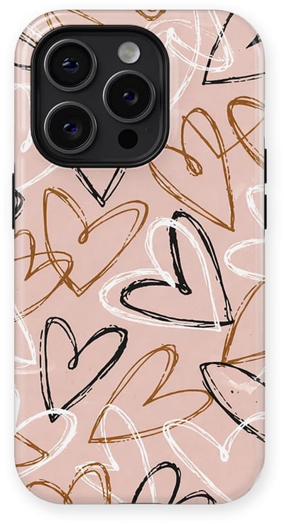 Tough Hoesje met Hartjes geschikt voor iPhone 14 Pro | Little Love Tough Case Geschikt voor Mag | Hartjes Print Backcover geschikt voor iPhone 14 Pro Artful Hearts