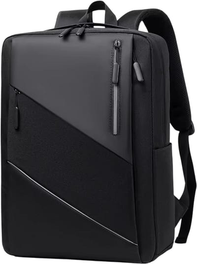 Heren Laptop Rugzak Zakelijk & Reizen – Grote Capaciteit Backpack met Laptopvak – Waterdichte Schooltas - Werk Rugzak met USB-Aansluiting – Computer Rugzak voor Werk, Studie, Reizen en Dagelijks Gebruik - Zwart