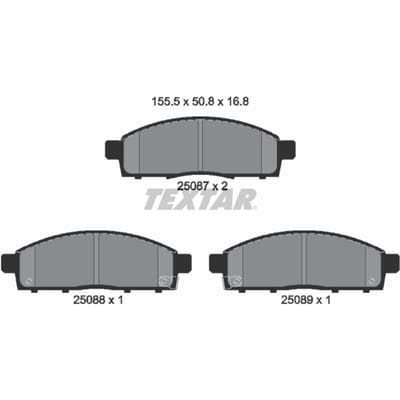 Remblokset TEXTAR 2508701, voor