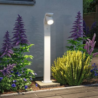 LED-bolderlamp Cuff Schemergestuurde bewegingsmelder (IR) IP44 782 mm 3000K 10W 700lm 230V 70° Wit Aluminium