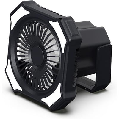 Ventilateur de Camping multifonctionnel avec lumière LED, ventilateur à piles USB, lampe de plafond pour tente, Portable noir