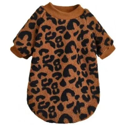 Puppy Pullover Honden Huisdier Trui Winter Luipaardprint Franse Bulldog Winter Warme Trui Huisdier Kleding Hondenkleding S