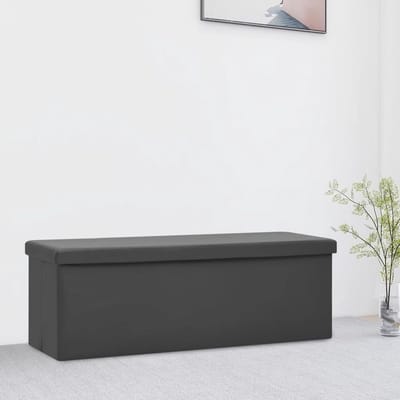 Opvouwbare opbergbank - Zitbank met opbergruimte - Buiten zitten - Compact opvouwbaar - 111 x 40.5 cm - Grijs
