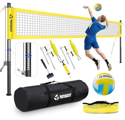 Professioneel Draagbaar Volleybalnet Set voor Buitenactiviteit met Verstelbare Palen en Pomp