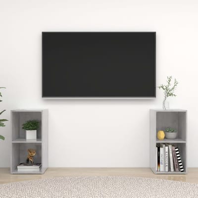 vidaXL - Tv-meubelen - 2 - st - 72x35x36,5 - cm - bewerkt - houtbetongrijs