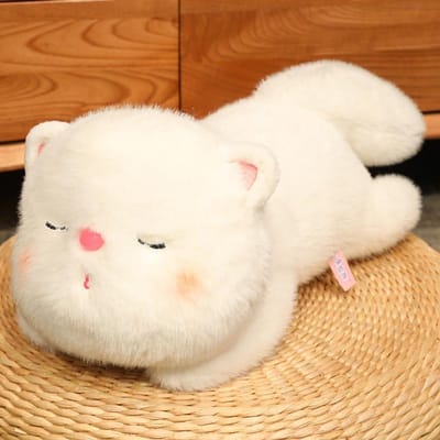 30/45/55cm Lange Liggende Zachte Witte Kat Pluche Kussen Knuffeldieren Mooie Kamerdecoratie Schattig Verjaardagscadeau 30cm