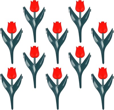 Bloembed hekwerk - Decoratieve rand - Tuin verfraaien - Gereedschapsloze montage - 10 stuks - Rood