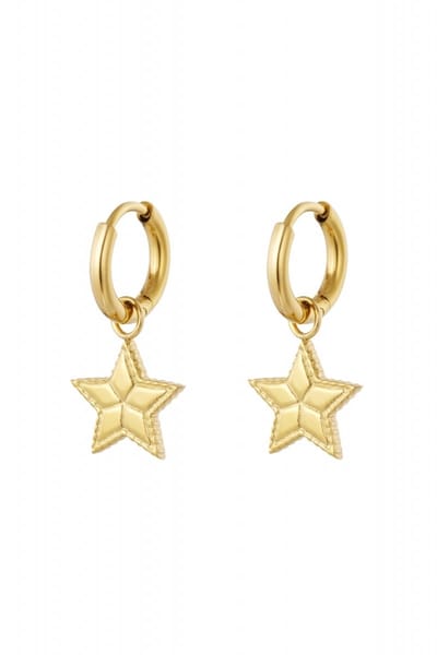 Oorbellen ster met print 0.8x8 - goud - LMPiercings