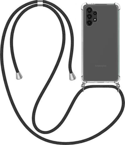 Telefoonhoesje Geschikt voor Samsung Galaxy A13 4G met Koord en Stootrand - TPU Backcover Shockproof met Lanyard - Smartphonica geschikt voor Samsung Galaxy A13 4G