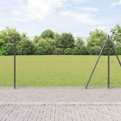 Hekpalen Set - Omheining Palen - Tuin Afbakenen - Weerbestendig Staal - 4 Stuks - Grijs