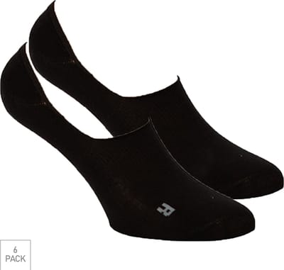 Boru Bamboo - 6-Pack - Onzichtbare Footies - Bamboe - Anti Slip - Heren / Dames - zwart - 35-38 - 2315