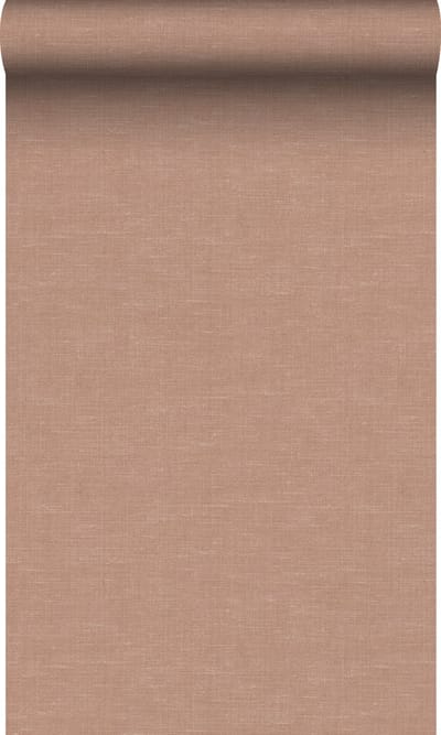 Origin Wallcoverings behang linnenstructuur terracotta - 53 cm x 10.05 m - 348013