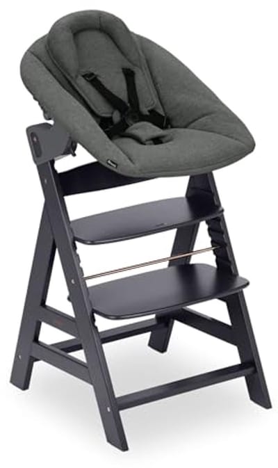 Verstelbare Houten Kinderstoel met Newborn Accessoire - Evoluerende Hoogstoel (FSC Gecontroleerd)