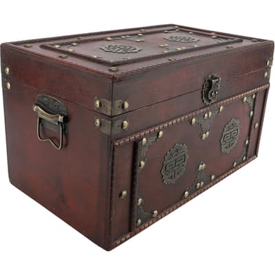 Houten Opbergdoos Vintage Organizer Chinese Stijl Retro Container voor Sieraden Boek Huisdecoratie gray