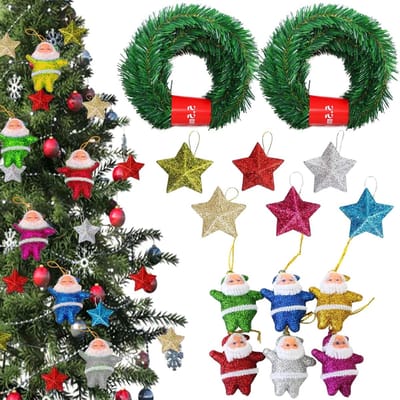 2 Stuks 5.5m Tinsel Garland voor Kerstboomdecoratie, Groene Kunstmatige Wijnstokken, Dikke Dennengirlanden voor Binnen en Buiten kerstversiering