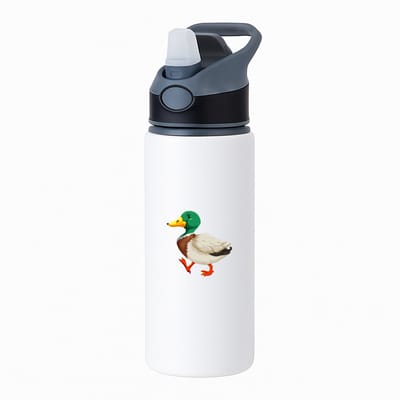 Hacebo® - Eenden waterfles met rietje zwart - Eend - Dieren liefhebbers - Vogels - dieren - kinderboerderij - water fles - 650ML