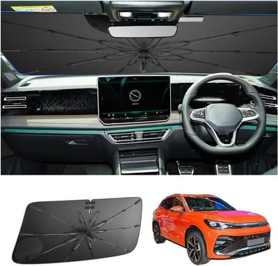 Opvouwbare voorruitparasol met UV-bescherming voor V-W Tiguan Mk3 2024-2025, ideaal voor zonwering en hittebescherming