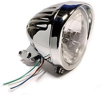 Koplamp Motor - Helder Glas - Motor Verfraaien - Gegroefde Stijl - 5.75 Inch - Chroom