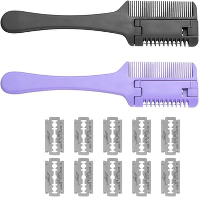 Thinning Knife en Haar Kam Set, Dubbelzijdige Haar Cutter voor Thinning, Knippen en Stylen van Haar voor Volwassenen en Kinderen