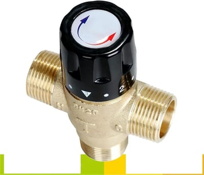 Mengventiel - Thermostaatkraan - Water Temperatuur Regelen - Messing Materiaal - DN20 - Zilverkleurig