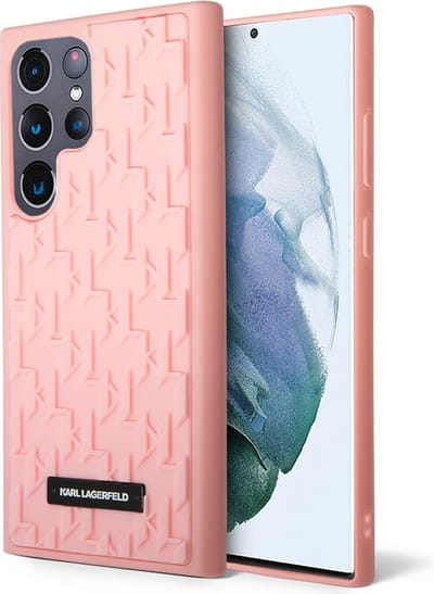 Karl Lagerfeld Backcase hoesje geschikt voor Samsung Galaxy S23 Ultra - Effen Roze - TPU (Zacht)