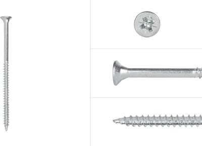 Wovar Spaanplaatschroeven Verzinkt 5 x 90 mm Pozidrive Deeldraad | Doos 200 Stuks