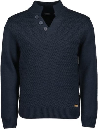 Blue seven heren - Trui 376447 navy gebreid maat XXL