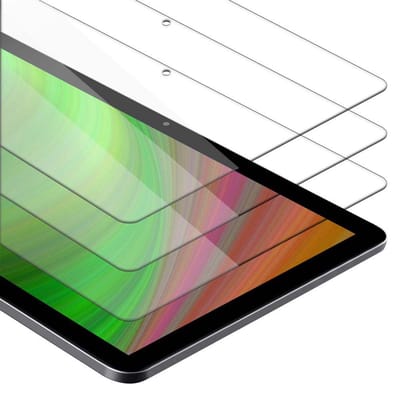 Cadorabo 3x Screenprotector geschikt voor Huawei MediaPad T5 10 (10.1 Zoll) in KRISTALHELDER - Getemperd Pantser Film (Tempered) Display beschermend glas in 9H hardheid met 3D Touch