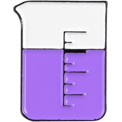 Wetenschappelijk Laboratorium Emaille Broche Glas Chemische Moleculaire Structuur Periodiek Systeem Badge Maatbeker Gepersonaliseerde Sieraden Cadeau white