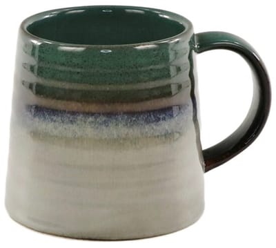 MPLCo - Ombres Mok - Koffiemok - Theemok - Unieke Beker - Moderne Koffiebeker Servies - Vaatwasser & Magnetron Bestendig - 400ml - Ø10 x 10 cm - Groen-grijs